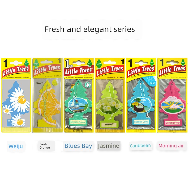 American Small Tree Jasmine Scented Green Tea Car Aromatherapy High-End Car Essential Oil Perfume Pendant Interior Decoration Supplies Car Interior Lasting Suit