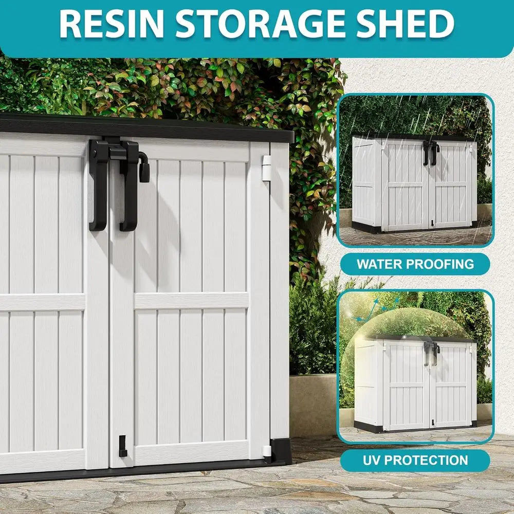 Weatherproof 36 Cu. Ft. Horizontal Outdoor Storage Shed with Lockable Door