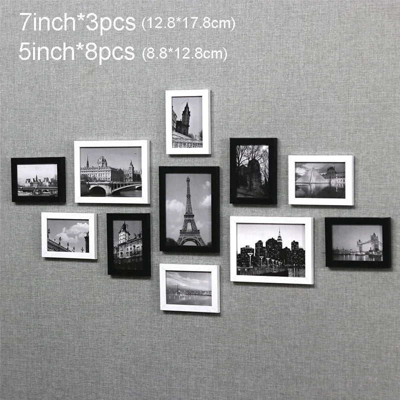 11Pcs Picture Frames Wall Photo Frame Architecture Picture Frame Set Modern Decor Living Room Home Decoration marcos de fotos