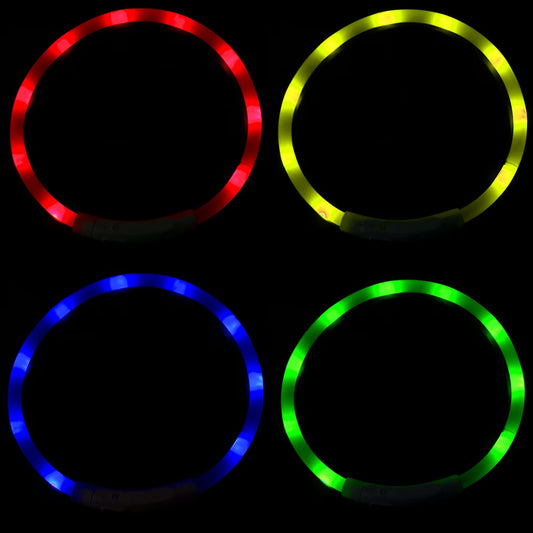 Pet Accessories Led Usb Dog Collar Night Safety Flashing Glow  Collar Dog Loss Prevention Night Luminous Charge Collar