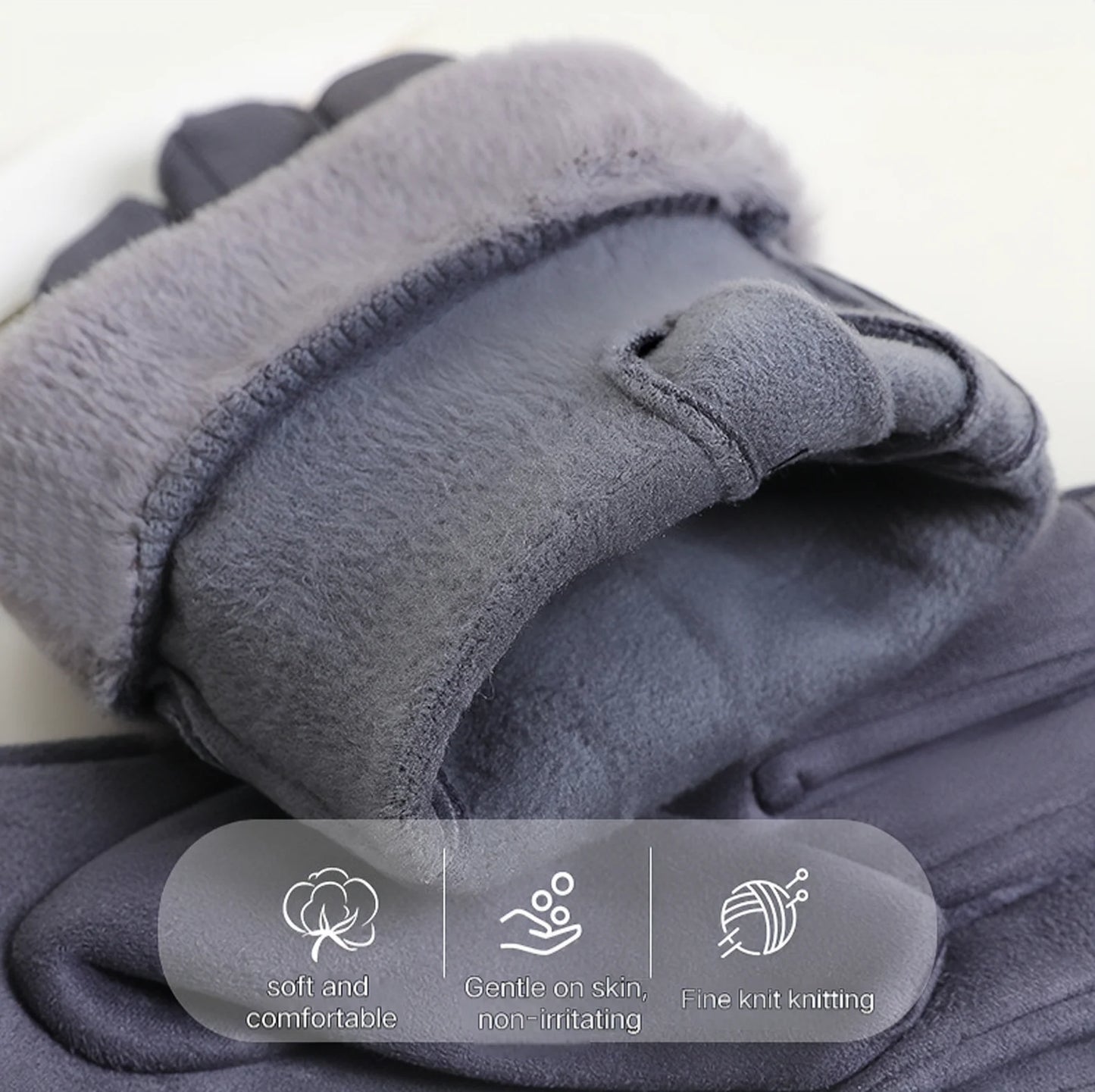 New Warm and Velvet Gloves, Cute and Beautiful Women's Gloves, Suitable for Women's Soft and Warm Winter Gloves, Cycling Gloves