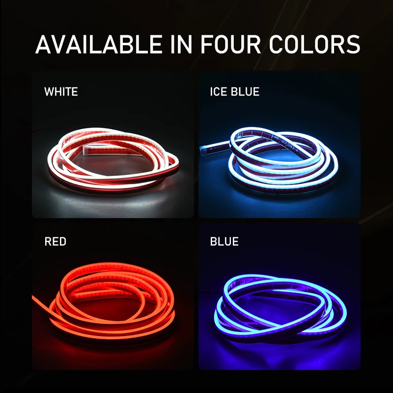 Super Bright Led Car Hood Daytime Running Light Strip Scan Lighting Decoration Auto Ambient Neon Lamp Atmosphere Backlight 12V