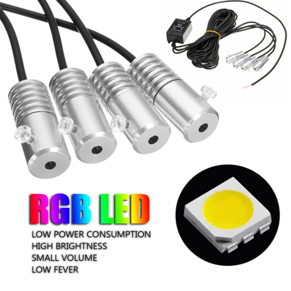 6 in 1 LED Atmosphere Car Light RGB Flexible Decorative Lamp 8M Interior Ambient Light by App Control Fiber Optic Strips Light