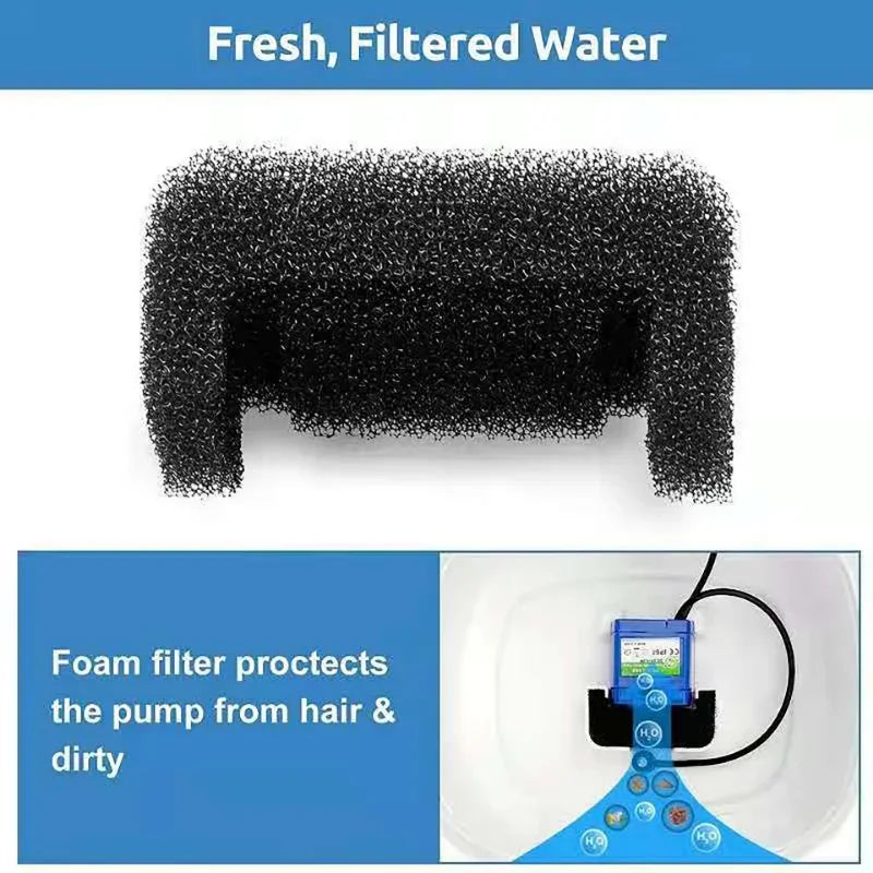 4/6/8/12/16Pcs Pet Fountain Filters Foam Pet Water Dispenser Filter Sponge for 85oz/2.5L Cat Water Fountain Replacement Cotton