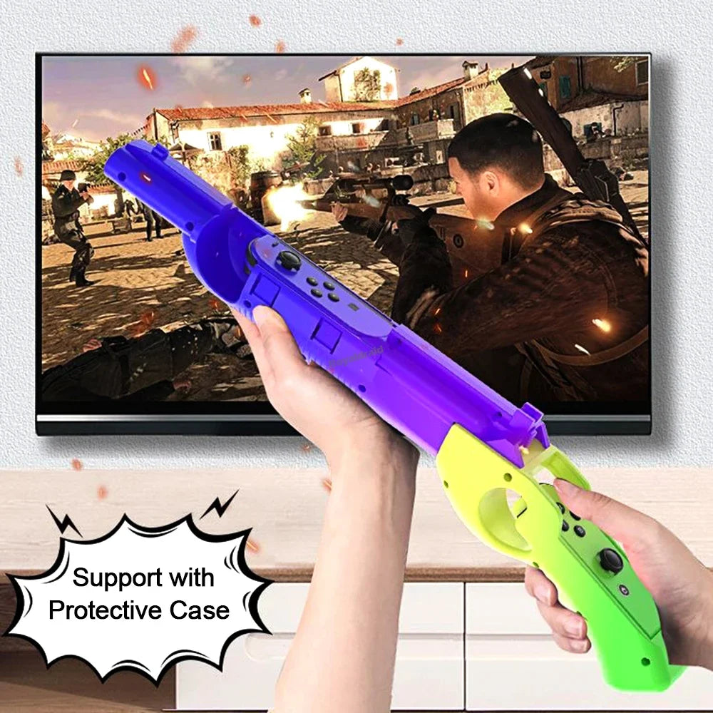 Gun Shape Games Controller Hand Grip Case Joycons Bracket Holder for Nintend Switch OLED/NS Switch Shooting Somatosensory Gun