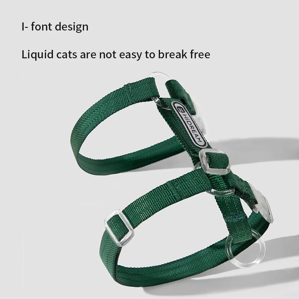 Cat Multifunctional Harnesses Suspenders Set Comfortable Reflective I-font Structure Anti-Break Adjustable Cat Leash