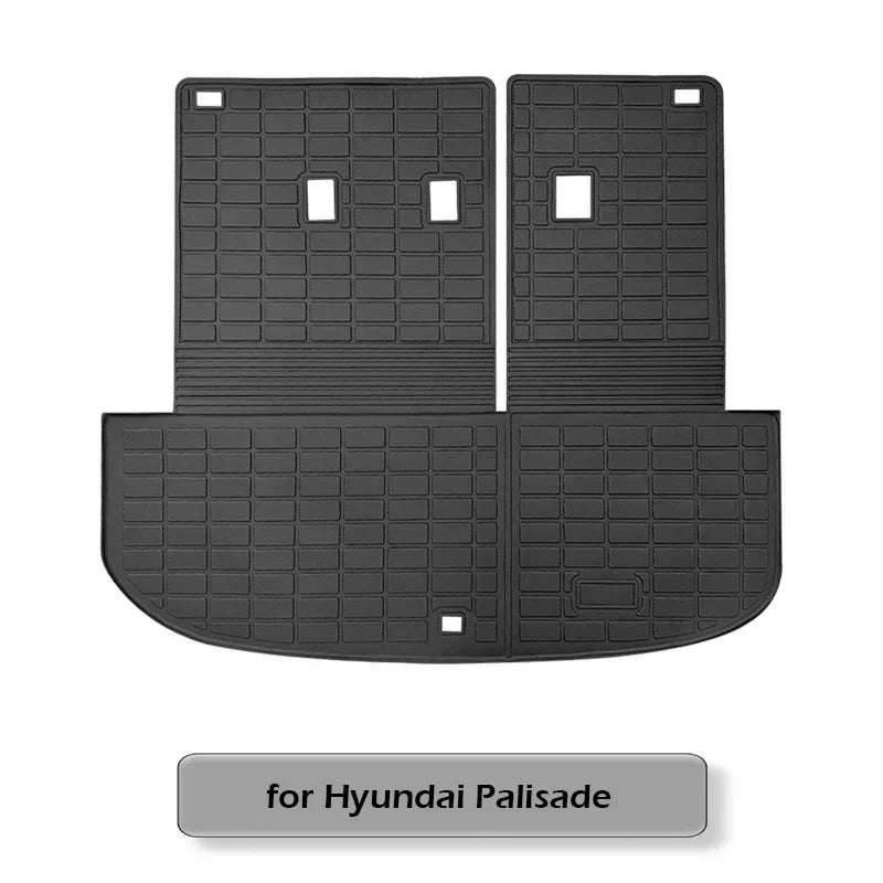 Floor Mats for Hyundai Palisade 2025 2024-2020 All Weather Cargo Liner Backrest Mat TPE Trunk Mat with Backrest Mat Accessories