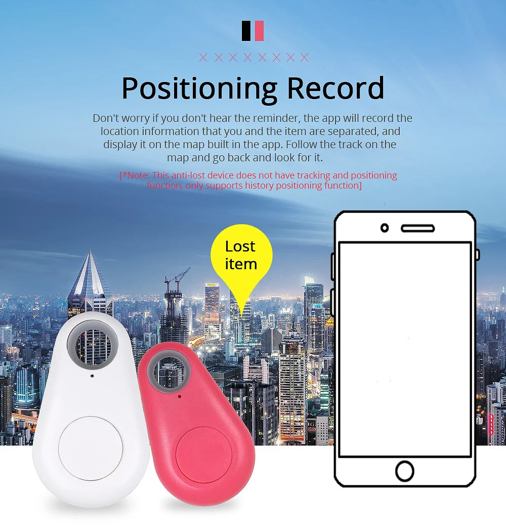 Mini GPS Tracker Anti-Lost Device Blue-tooth Locator Pets Kids Alarm Wallet Tracking Key Finder for IOS/ Android Tag