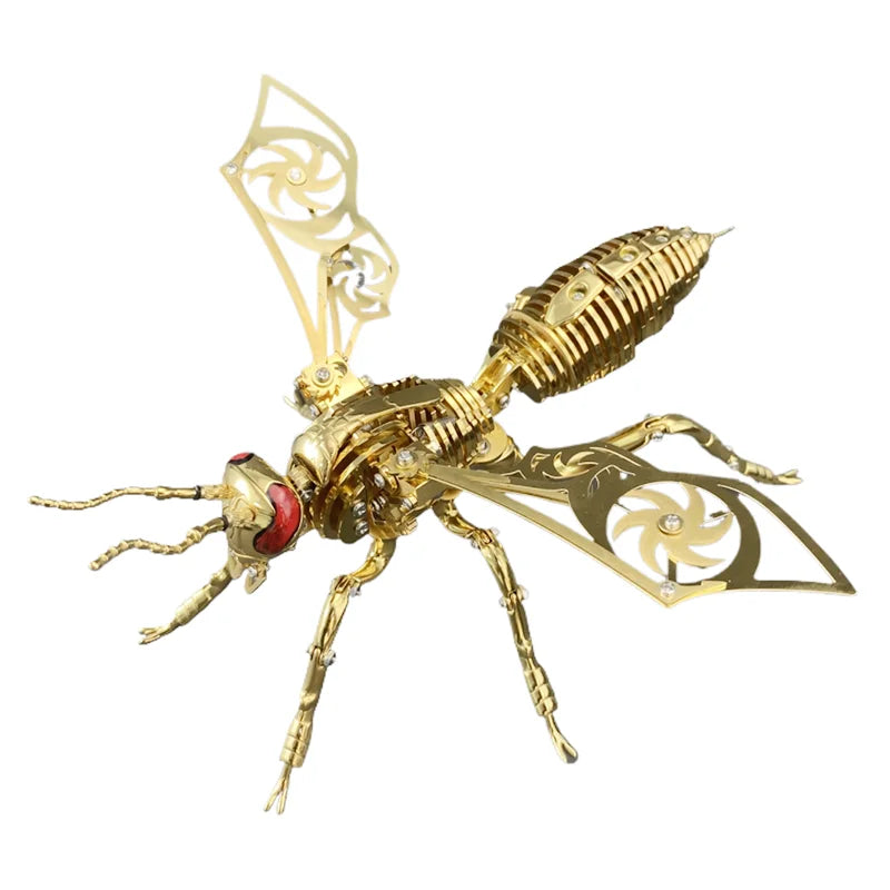 Punk 3D Wasp Stainless Steel Model Adult Assembly Kit Anti-Stress Metal Mechanical Insect Animal Toys Christmas Gift for Kids