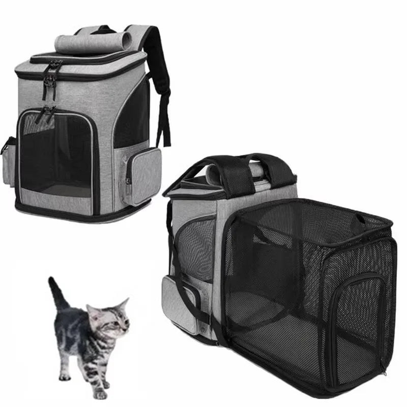 Pet Supplies Out Puppy Backpack Expandable Pet Bag Large Capacity Breathable Portable Cat Backpack Foldable Dog Bag