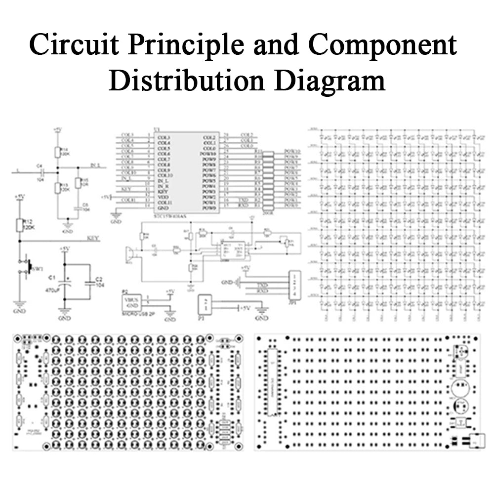 DIY Sound Control LED Music Electronic Kits Audio Frequency Display PCB Soldering Project Practice Solder Diy Electronic Kit