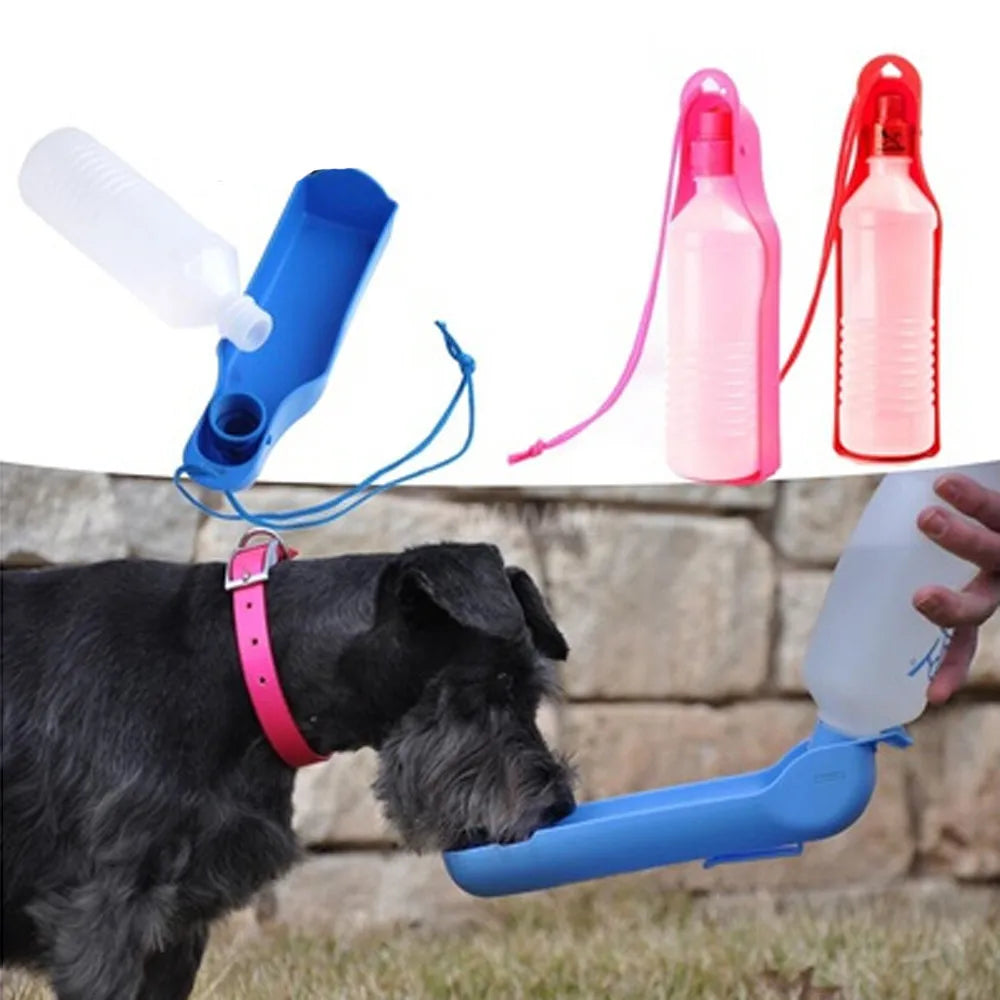 Portable Outdoor Dog Water Bottle Feeder With Bowl Plastic Drinking Water Bottle Pets Travel Pet Drinking Water Feeder For Pet