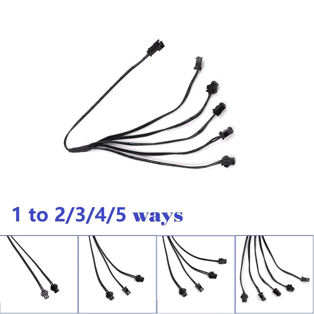 EL Wire Driver Big USB Car Ciggrette DC Battery Plug Adapter Voice Controller Cable 1 To 2/3/4/5 Splitter Connectors Neon Light