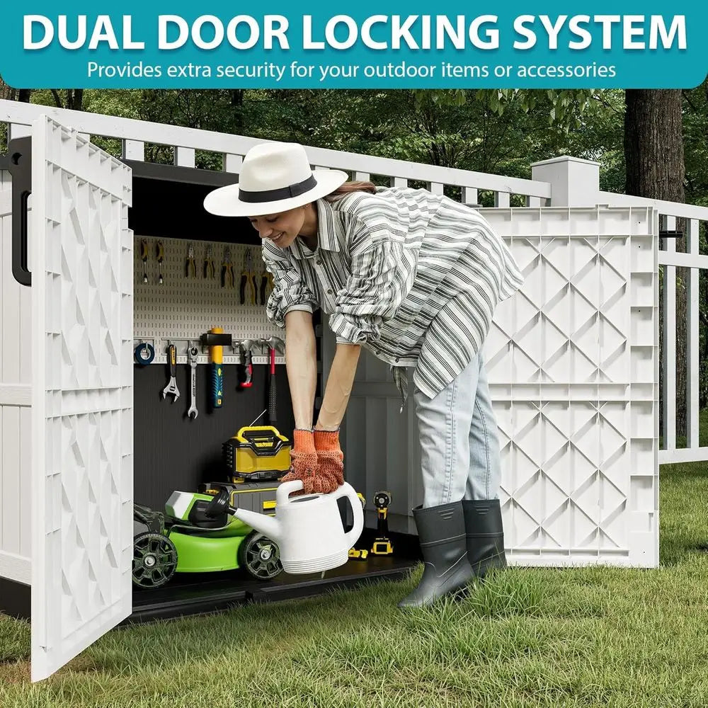Weatherproof 36 Cu. Ft. Horizontal Outdoor Storage Shed with Lockable Door