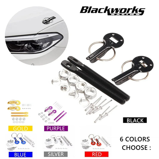 Universal Aluminum Alloy Mount Hood Pin Bonnet Lock Kit Car Tunning Lock Kit Down Hood Lock Latch Pins Vehicle Accessories