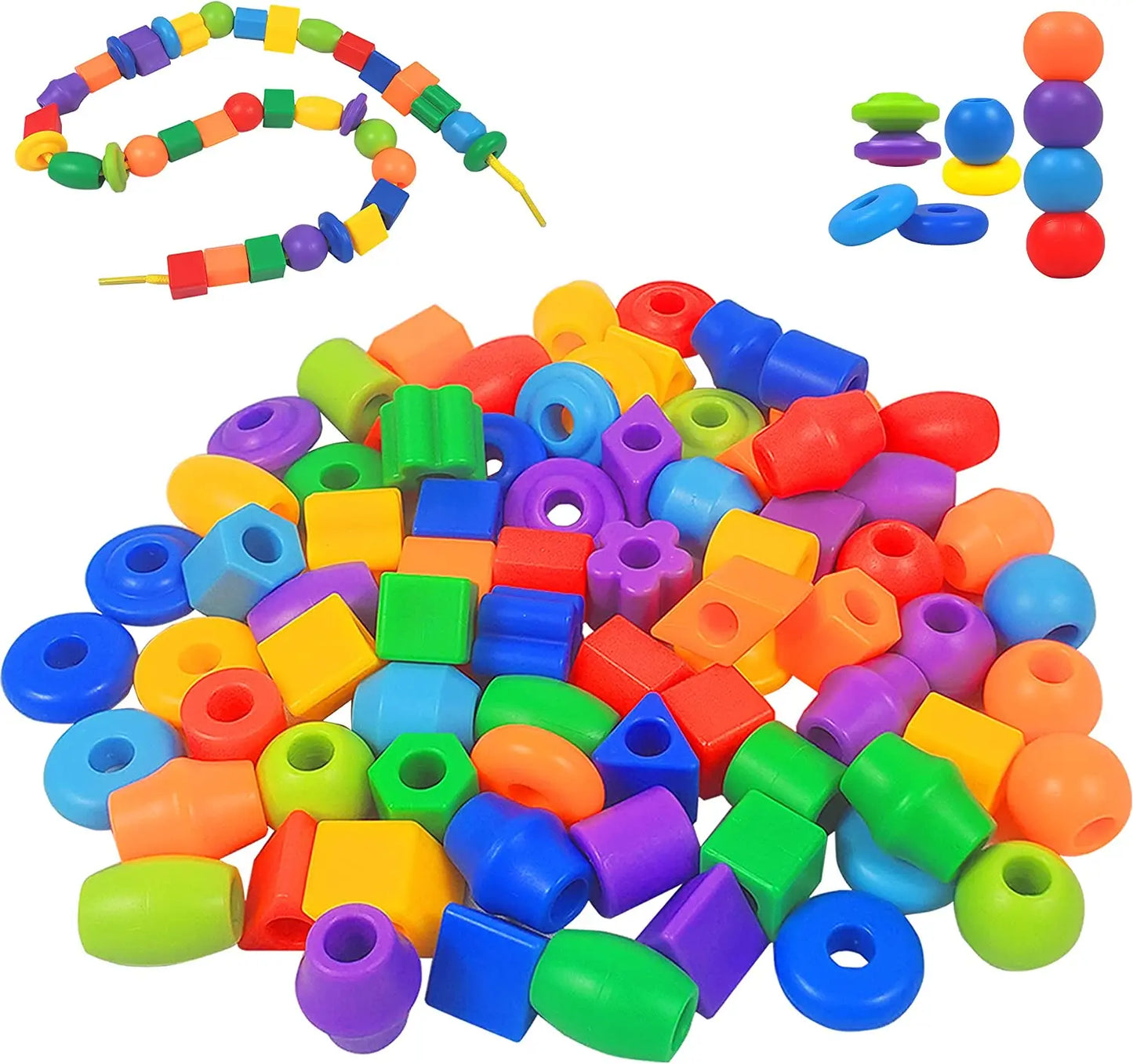 Stringing Beads Creative Children Kid Fine Motor Skill Handwork Geometric Threading Puzzle Cognition Toys