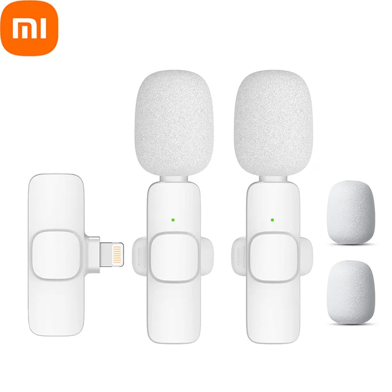 Xiaomi Pink Wireless Lavalier Microphone for iPhone Android PC Live Gaming Phone Portable Audio Video Recording Vlog Microphone