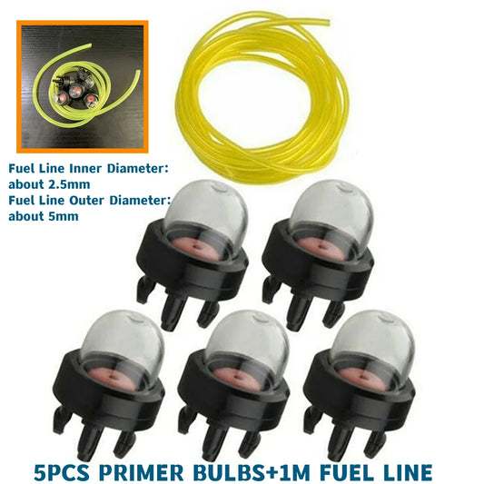 5PCS High Accuracy Primed Bulbs With Fuel Line Carburetor Oil Bubble Fuel Pump Primer For Trimmer Whipper Snipper Chainsaw Parts