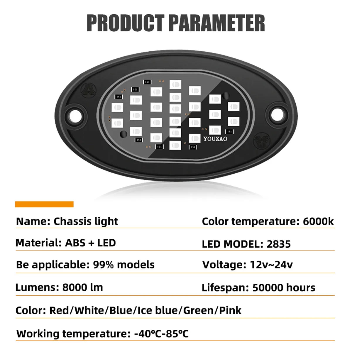 1PCS Car Truck Yacht Trail Rig Lamp Underbody Glow LED Lights Waterproof Led Neon Light For Jeep ATV UTV Offroad Rock Lights