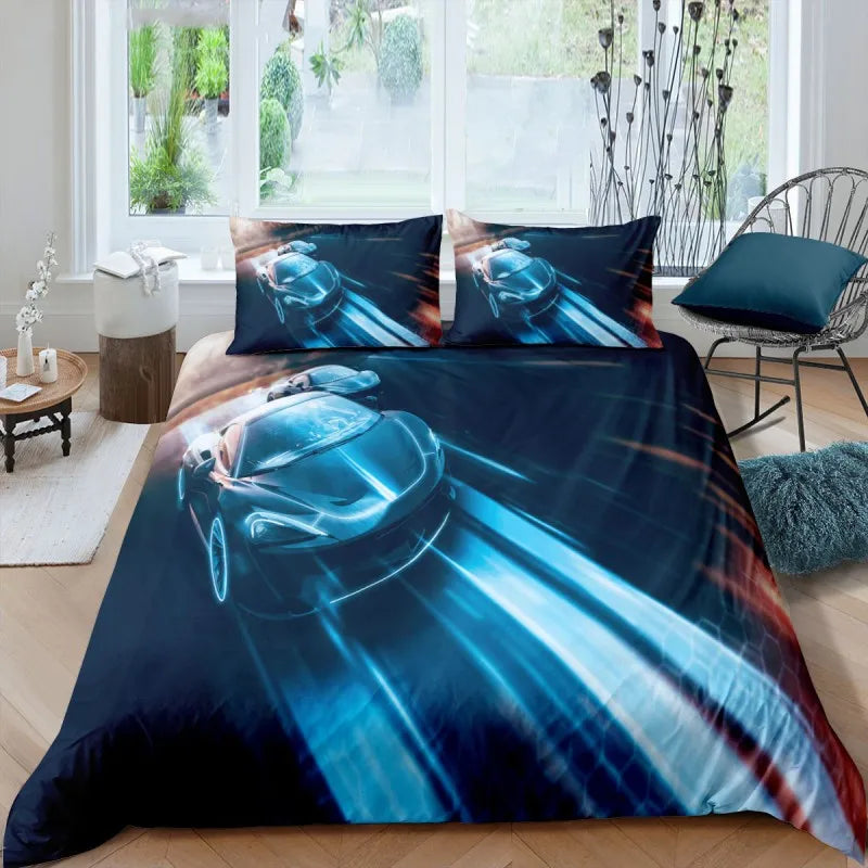 Sports Car Duvet Cover Set Luxury High Quality 3D Printed Bedding 2/3pcs Double Queen King Bedclothes Adults Boys Home Textile