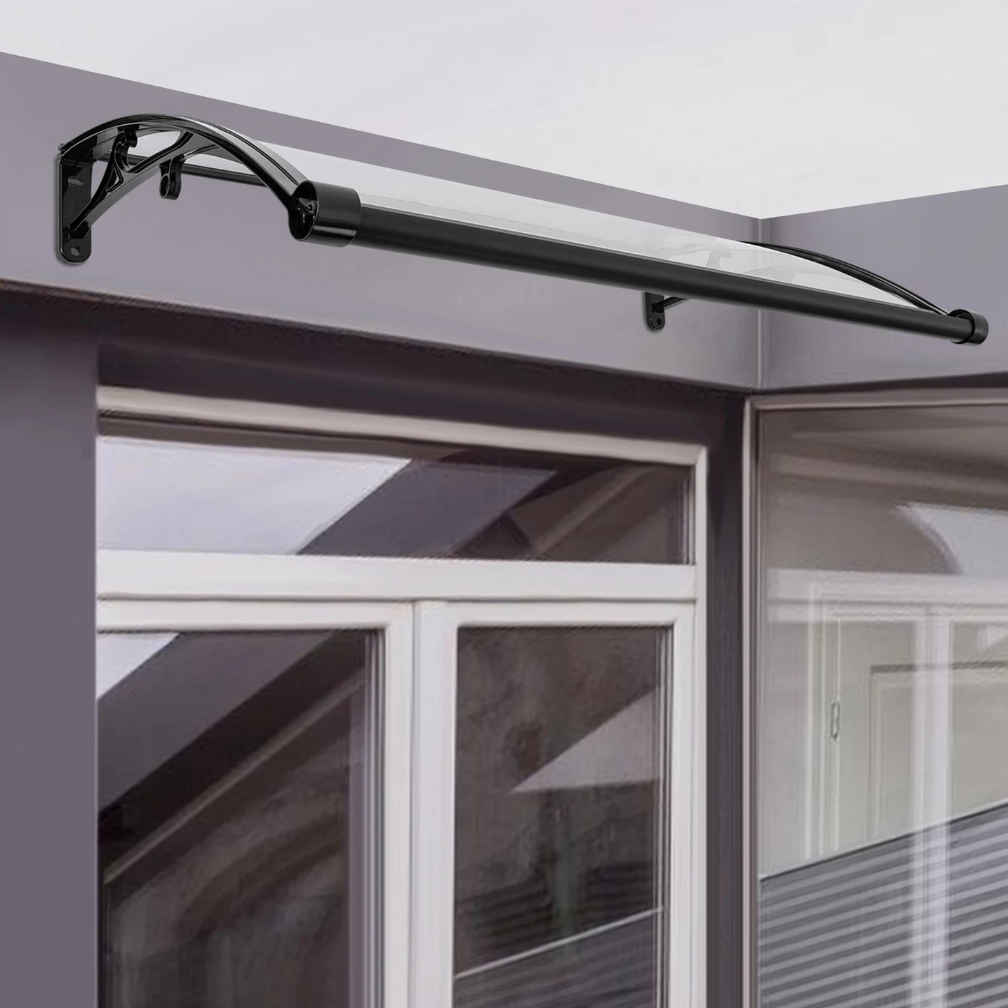 Front Door Canopy with High Load Capacity, Efficient Water Drainage, Simple Installation, Modern Design, Rust-Free Aluminum