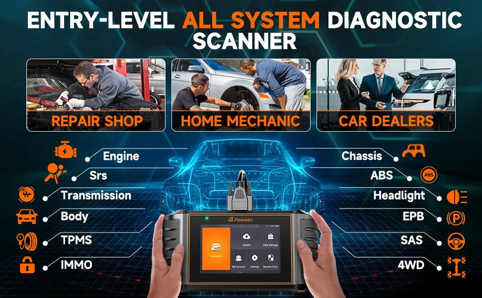 2025 Foxwell NT726 OBD2 Scanner BI-Directional All Systems Oil EPB Battery Registration 12 Reset OBD 2 Car Diagnostic Scan Tool