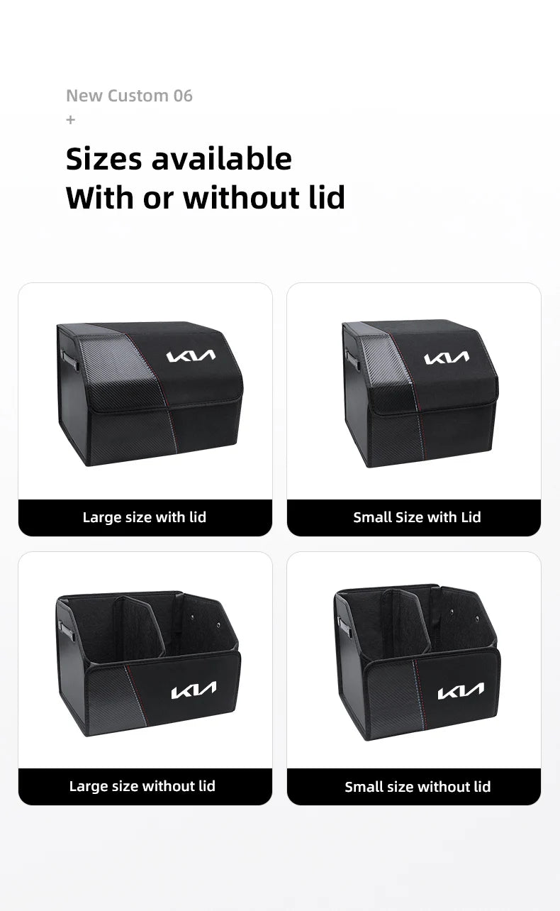 KIA Folding Car Trunk Organizer Box Storage Bag Tools Tidying For KIA EV6 Stinger RIO Sorento Picanto Ceed Borrego Syros K4 K5