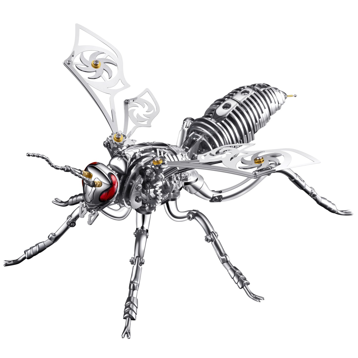 Punk 3D Wasp Stainless Steel Model Adult Assembly Kit Anti-Stress Metal Mechanical Insect Animal Toys Christmas Gift for Kids