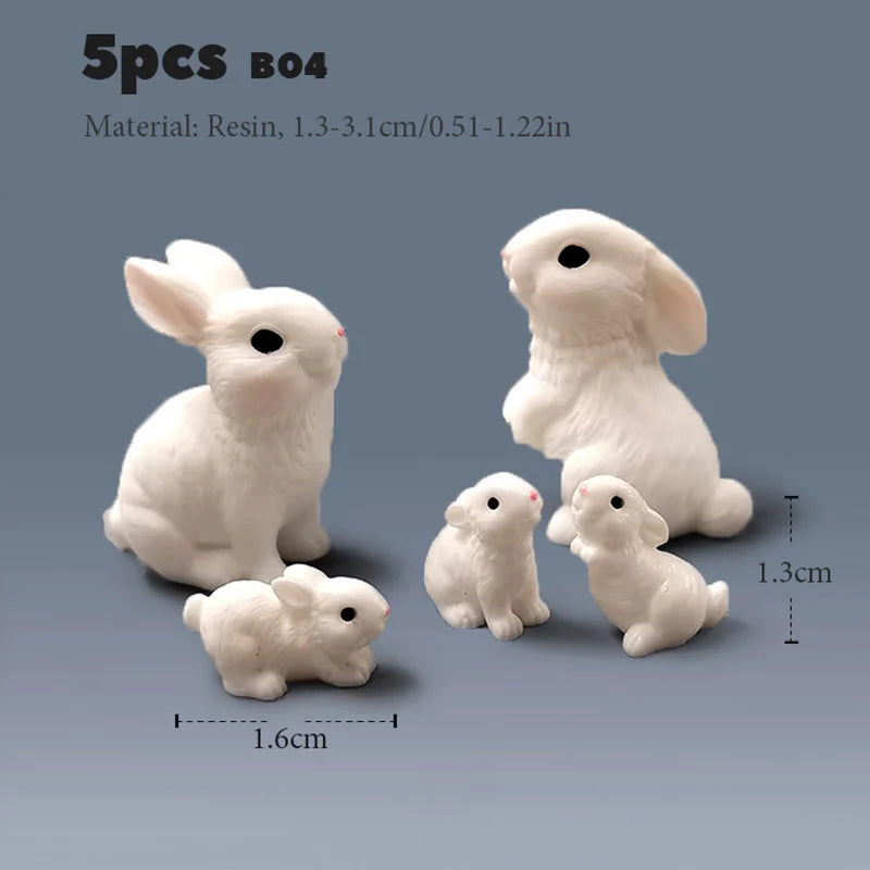 5pcs Miniature Animals Chick Sheep Turtle Puppy Fairy Garden Toy Aquarium Decoration Duck DIY Handicraft Accessories 1-3cm
