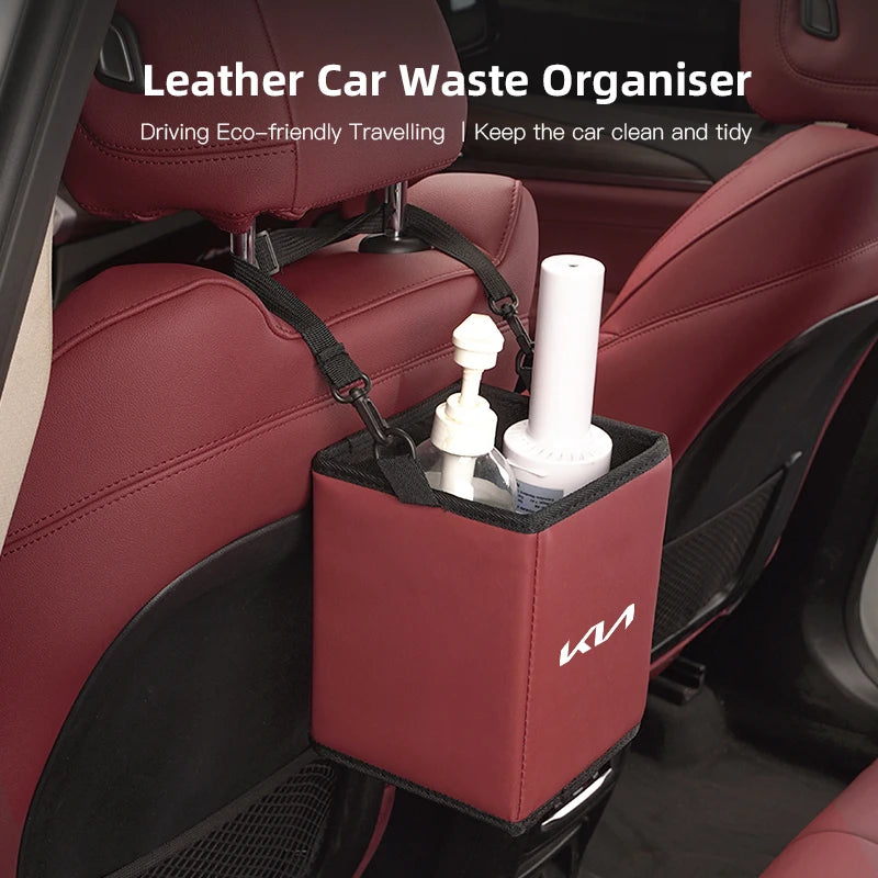 KIA Car Garbage Storage Box Multifunctional Organize Bag For KIA EV6 Stinger RIO Sorento Picanto Ceed Borrego Syros K4 K5 K8 K9