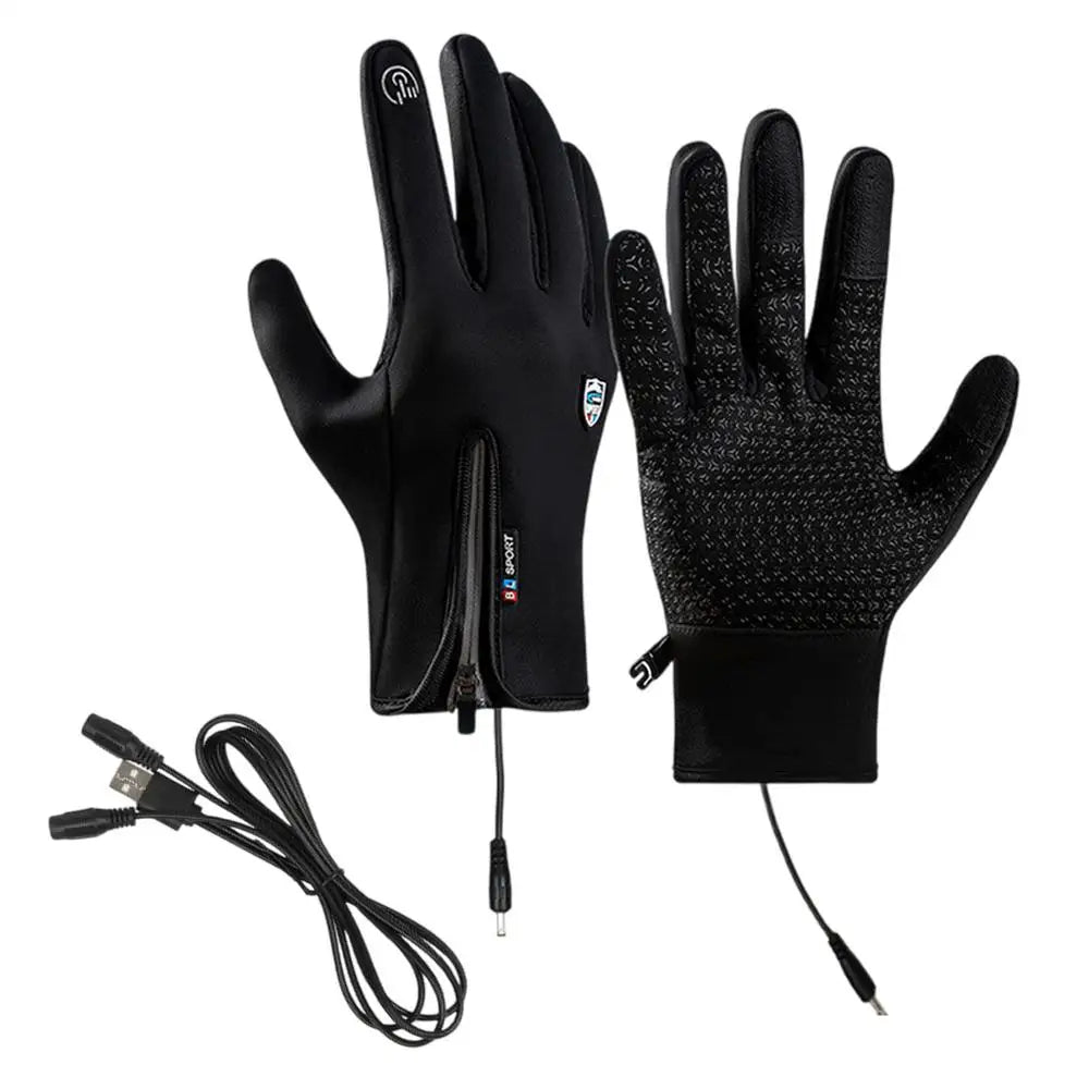 Heated Work Gloves Rechargeable Hand Warming Gloves Non-Slip Winter Gloves With Zipper Design Ice Fishing Gear For Men Women