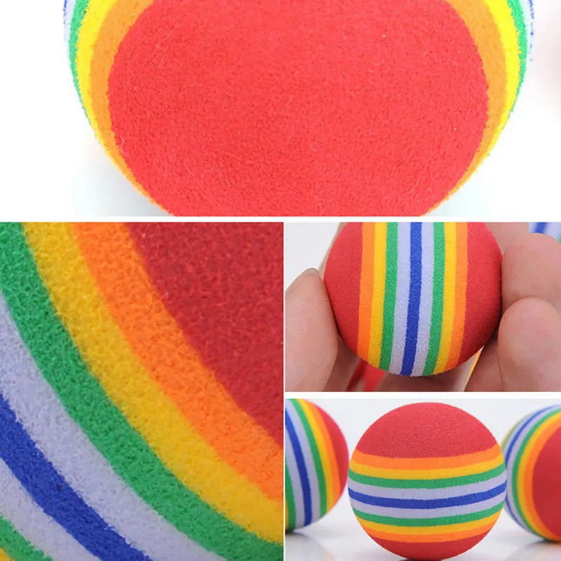 Colorful Cat Toy Ball Chew Toy Pet Kitten Ball Interactive Bite-resistant Chew Toys For Small Dogs Cleaning Teeth Teeth Grinding