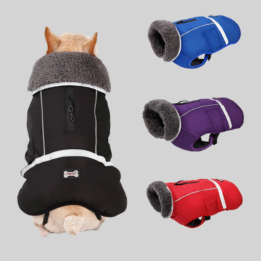 Spring/Fall New Thickened Warm Dog Clothes Waterproof Reflective Puppy Coat Jacket Pet Dog Jumpsuits For Small Big Dogs Clothes