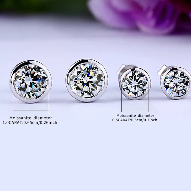 S925 Silver 0.5-1 Carat Moissanite Bubble Earrings Classic Fashion Neutral Style Trendy Hip-Hop Rock