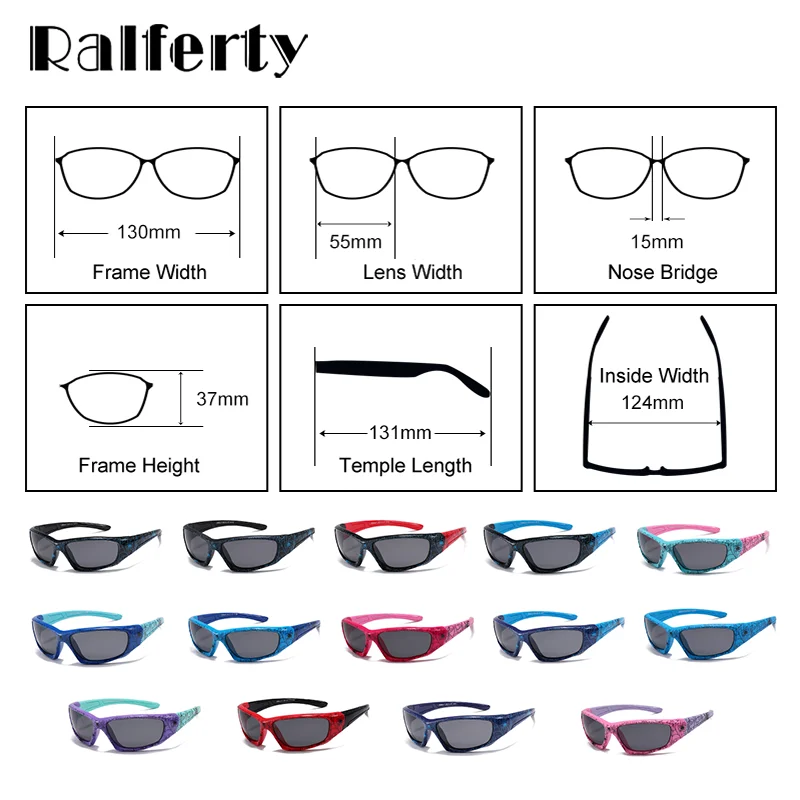 Ralferty Cool Kids Sunglasses Polarized Anti UV400 Outdoor Riding Sport Sun Glasses Child Boy Girl Spider Cobweb Shade 3-9 Year