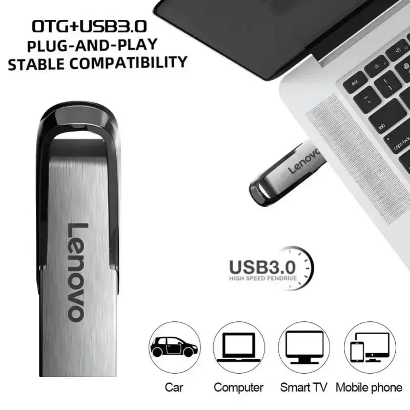 Lenovo 2TB USB 3.0 Pen Drive Metal High Speed Flash Disk 1TB 512GB Usb Memory Stick Pendrive 128gb For PC/Laptop/Ps4 Controler