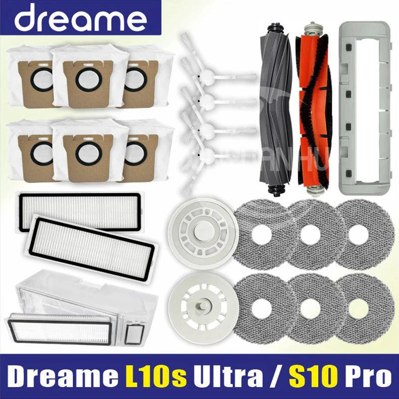 Original Dreame L10s Ultra Accessories Side Brush Main Brush Cover Filter Mop Dreame BOT L10 Pro Vacuum Cleaner Optional Parts