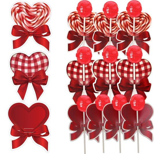 45Pcs/set Multi Heart Lollipop Cards Valentine's Red Heart Candy Holders For Happy Valentine's Day Party Sweets Packaging Supply