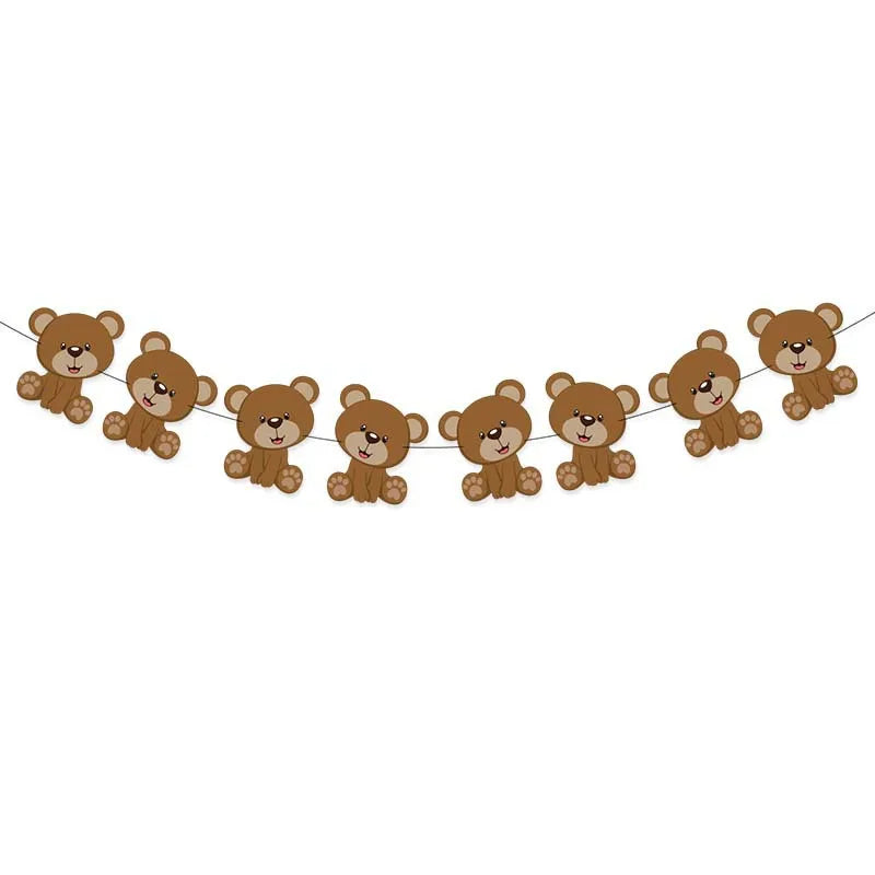 Coffee Brown Teddy Bear Balloon Number Heart Balloon set kid Birthday Party Decoration Baby Shower wedding Valentine's Day decor