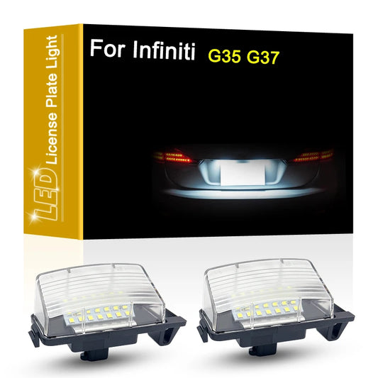 12V LED Number Plate Lamp For Infiniti G35 G37 Sedan Coupe Convertible White License Plate Light Assembly