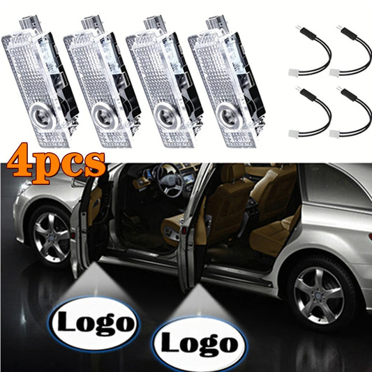 4pcs Logo Door light For BMW X1 X2 X3 X4 X5 X6 X7 E84 E83 E70 E71 E90 3/5series Car Sticker Led Projector Lamp Car Accessories