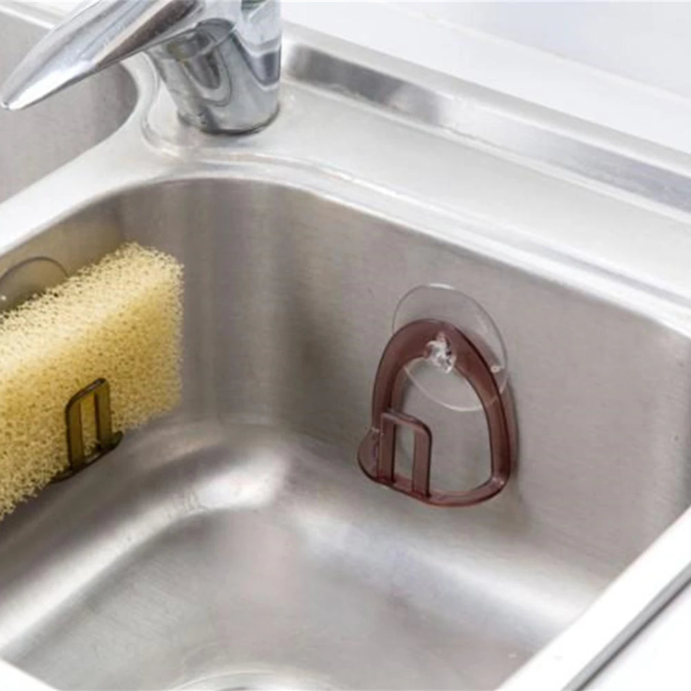 Kitchen Sink Sponges Rack Stainless Steel Drain Storage Shelf Self Adhesive Wire Ball Rag Holder Wall Brush Hooks Home Organizer