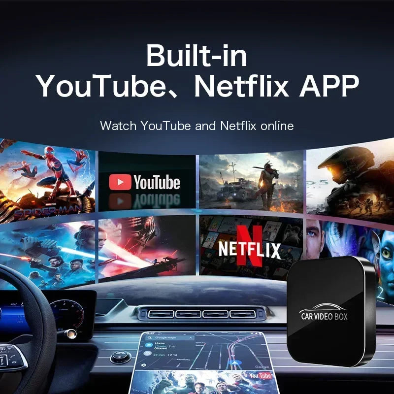 New 3in1 Wireless Android Auto & CarPlay Adapter Smart Tv Box Support Youtube Netflix Car Accessories intelligent systems