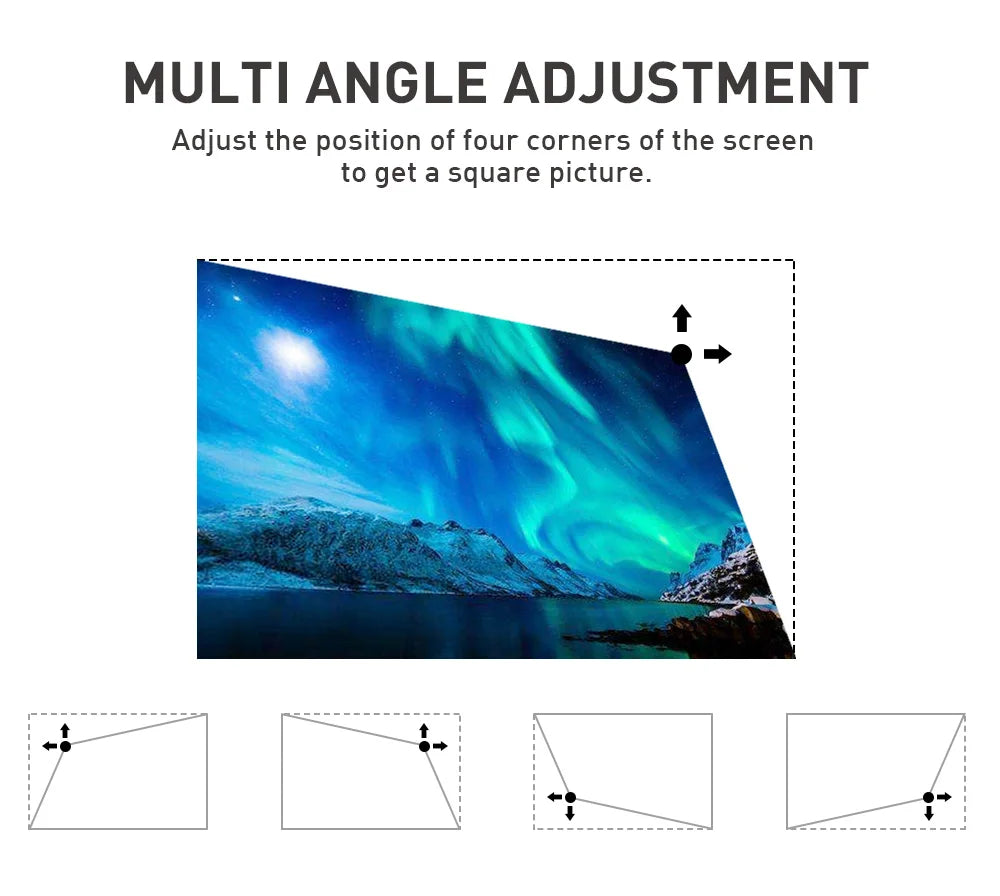 Mini Portable Projector Home Theater 4K 3D DLP Android Smart Ceiling Car Outdoor Wifi Bluetooth Mobile Battery Rechargeable LED