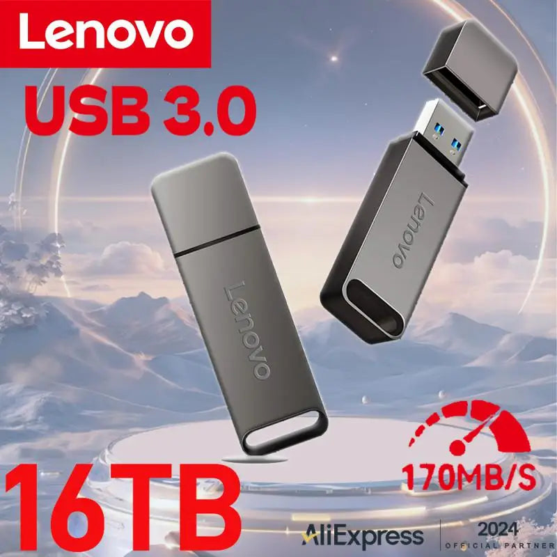 Lenovo U Disk 16TB Flash Drives High Speed Transfer 8TB USB 3.2 Type-C Interface 4TB 2TB 1TB USB Stick Phone Portable USB Memory