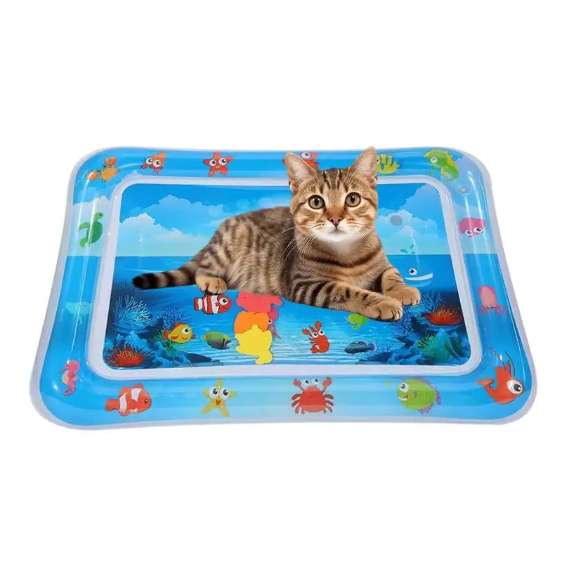 Sensory Water Play Mat For Cats Dogs Water Sensory Pad Thickened Water Sensory Playmat With Fish Pets Summer Playing Water Pad