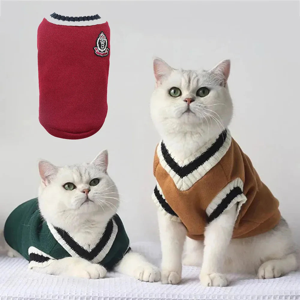 Dog Cat Sweater Hoodies Pullover Pet Clothes Doggy Vest Shirt Warm Kitten Knitwear Small Dog Sweatshirt Autumn Winter Outfits