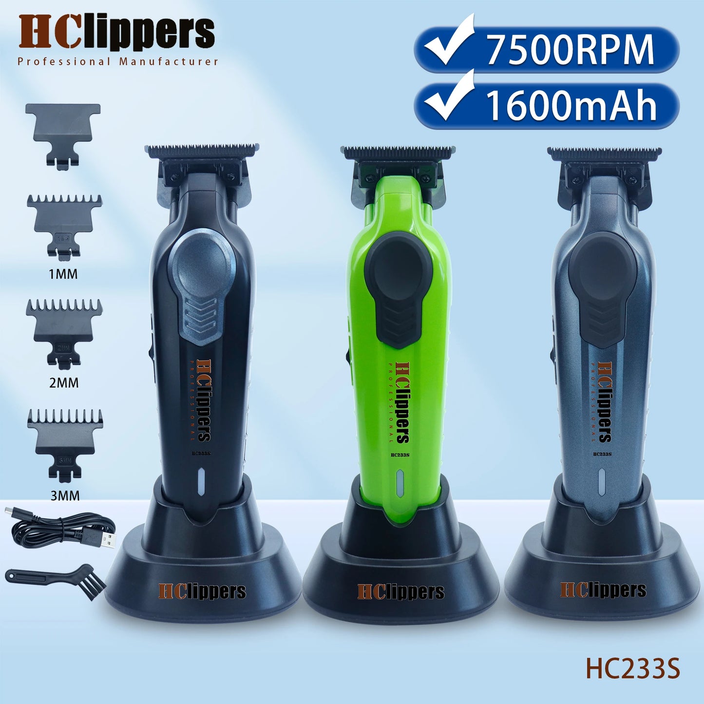 HClippers Professional Hair Trimmer Carving Gradient Styling Trimmering Hair Cutting Machine for Barber with USB Seating Charger