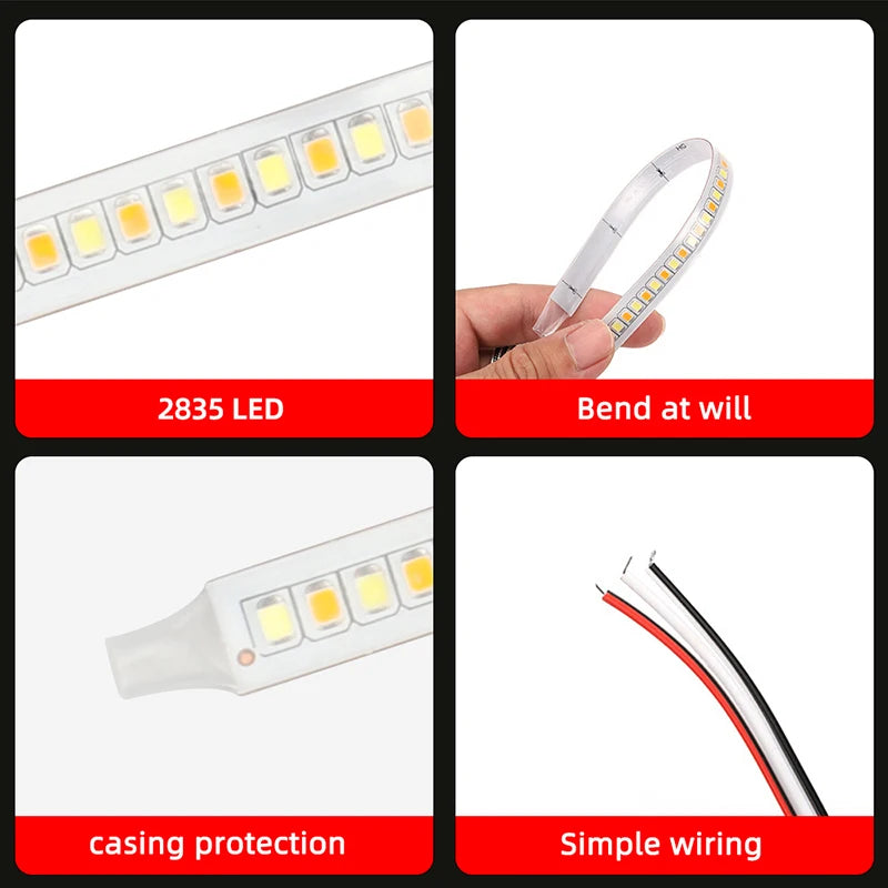 2xCar Rearview Mirror Indicator Lamp DRL Streamer Strip Flowing Turn Signal LED Light Source For Rearview Mirror Indicator Lamp