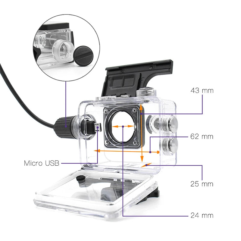 Motorcycle Waterproof Case Waterproof Charging with USB Cable SJCAM SJ4000 SJ7000 F60 F68 W8 W9 H9 Action Camera Accessories